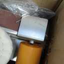 Mini Belt Sander, Electric Small Sander Knife Making Supplies, 7 Adjustable Speed Electric Knife Sharpener, Power Belt Grinder for Woodworking, Metal Working DIY (Sharpening Belt Grinder)