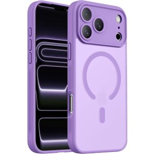 Designed for iPhone 17 Pro Max Case, Compatible with MagSafe, [Camera Protection] [15FT Military Drop Protection] Shockproof Translucent Matte Anti-Slip Phone Case, 6.9", Light Purple