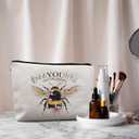 5 x Bee Gifts for Bee Lovers Small Makeup Bag, Bee Gifts for Women, Honey Bee Gifts Cosmetic Bags for Women, Bee You Tiful Bag Style C