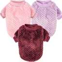 Dog Sweater, Sweaters for Small Dogs, 2, 3 Pack Warm Soft Pet Clothes for Puppy, Medium Large Cat, Dogs Girl or Boy, Dog Shirt for Winter Christmas (Pink+Purple+Red, Small)