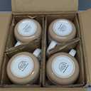 GBhome Large Coffee Mugs Set of 4, 16oz Handmade Stoneware Coffee Mugs Set with Large Handle for Cappuccino/Latte/Tea/Hot Cocoa, Dishwasher & Microwave Safe, Off White
