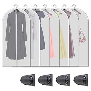 Hanging Garment Bags 10 Pct Translucent Dust Proof Clothes Bag White Breathable Full Zipper Dust Cover for Suit Dance Costumes Gown Dress |