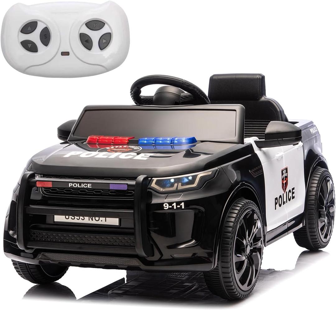 PeakPursuit 12V 4.5Ah Kids Electric Police Car Ride on with Remote Control, Medium