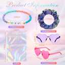 60 Pcs Kpop Party Favors Bulk Popular Singer Party Favors Friendship Gifts 12 Set Bracelets Sunglasses Hair Scrunchies Goodie Bag Stuffers for Graduation Birthday 80s Y2k Kpop Disco Fans