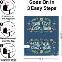 TOUNER Home Sweet Crazy Home Floral Mailbox Covers, Funny Magnetic Letter Box Wrap, Seasonal Post Letter Box Decor for Outdoor Garden Yard, Mailbox Decor Gifts for Friends New Homeowners Neighbors