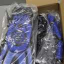 Snorkeling Gear for Kids Adults, 4 in 1 Travel Mask Fins Snorkel Set with Panoramic View Anti Fog Mask, Dry Top Snorkel, Trek Fins and Travel Bag, Snorkel Gear for Swimming Diving Snorkeling (Blue)