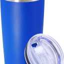 20 oz Tumbler with lid Double Wall Vacuum Insulated Tumblers Stainless Steel Coffee Mug Travel Coffee Tumbler Powder Coated Tumbler Cup Keep Hot&Cold - (Dark Blue 1 Pack)
