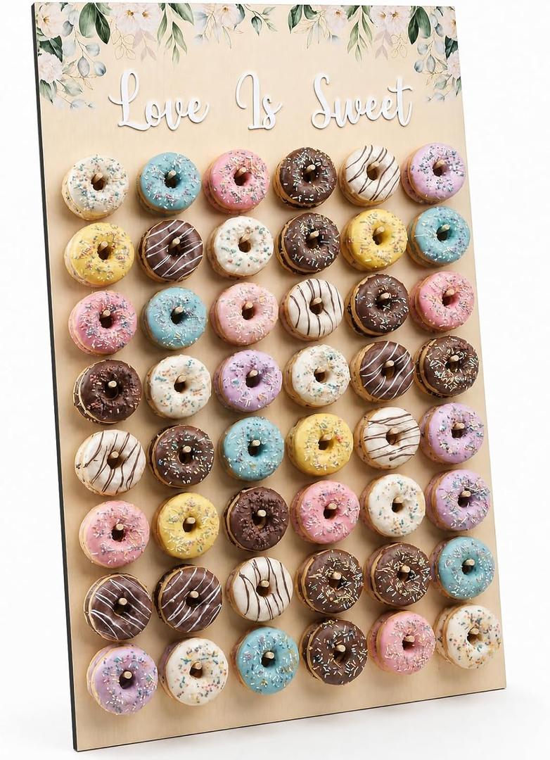 39.4" x 26" Wedding Extra Large Donut Wall Display Stand Holds 96 Donuts