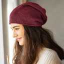 MissShorthair Slouchy Beanie Hats for Women Fashionable Warm Winter Beanie Knit Hat (Red)