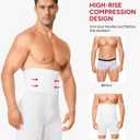 Nebility Shapewear Men Compression Shorts - Slimming Body Shaper Tummy Control Underwear Boxer Briefs (White, L)
