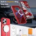 Innaght Magnetic for iPhone 15 Pro Case with Stand,Compatible with MagSafe,Rugged,Heavy Duty,Protective case Kickstand,[Built-in Invisible Stand],Red