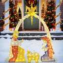 Tangkula 6 FT Christmas Lighted Nativity Scene Set, Pre-Lit Holy Family Yard Decoration with 240 Warm White LED Lights, Outdoor Nativity Set Holiday Display for Yard, Porch, Garden, Indoors