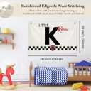 Toddler Boy Room Wall Decor,Name Sign Banner for Personalized Baby Boy Christmas Gifts,Little Racer Canvas Banner for Nursery Toddler Little Boy Bedroom Playroom,Initial K Gift,20x30 in