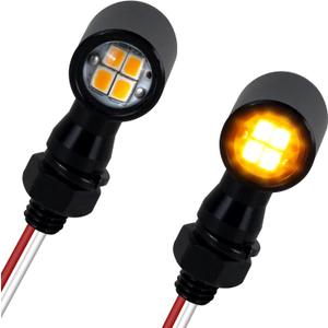 QUASCO Led Turn Signal Lights Universal Mini Size Blinkers Front Motorcycle Indicator Compatible with Harley Honda Kawasaki Suzuki Triumph Yamaha