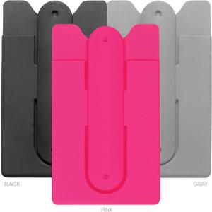 USA Merchant | Cell Phone Wallet with Stand by Cellessentials: (for Credit Card & Id) iPhone, Android & Most Smartphones | 3 Pc Pack - Black, Grey & Pink