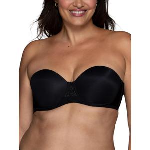 Vanity Fair Women's Beauty Back Smoothing Strapless Bra, 4-Way Stretch Fabric, Lightly Lined Cups up to H (Black, M)