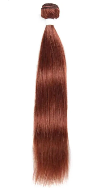 Ijoy Reddish Brown Human Hair Bundle 20 Inch Long Straight Human Hair Brazilian Virgin Human Hair Chocolate Color for Women (33#)