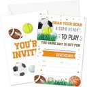 Sports Birthday Invitations, All Star Invites Cards For Boys Girls, Birthday Party Celebration Favors Supplies, 20pcs Sports Party Fill In Invitation Cards With Envelopes -17