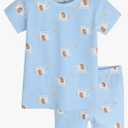 moimoln 6M-8Y Soft Cotton Modal Baby Toddler Pajamas Boys Girls Snug fit Pjs Daily Short Summer Flower Character