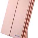 WEILY Makeup Mirror with 21 LED Lights,Two Power Supply, Touch Screen and 1x/2x/3x Magnification Tri-Fold Vanity Mirror for Makeup Desk(Rose Gold)