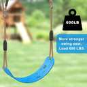 BeneLabel Heavy Duty Swing Seat with Adjustable Height Rope from 4.2ft to 6.7ft Playground Swing Seats for Kids and Adults Blue 600 LB Weight Capacity