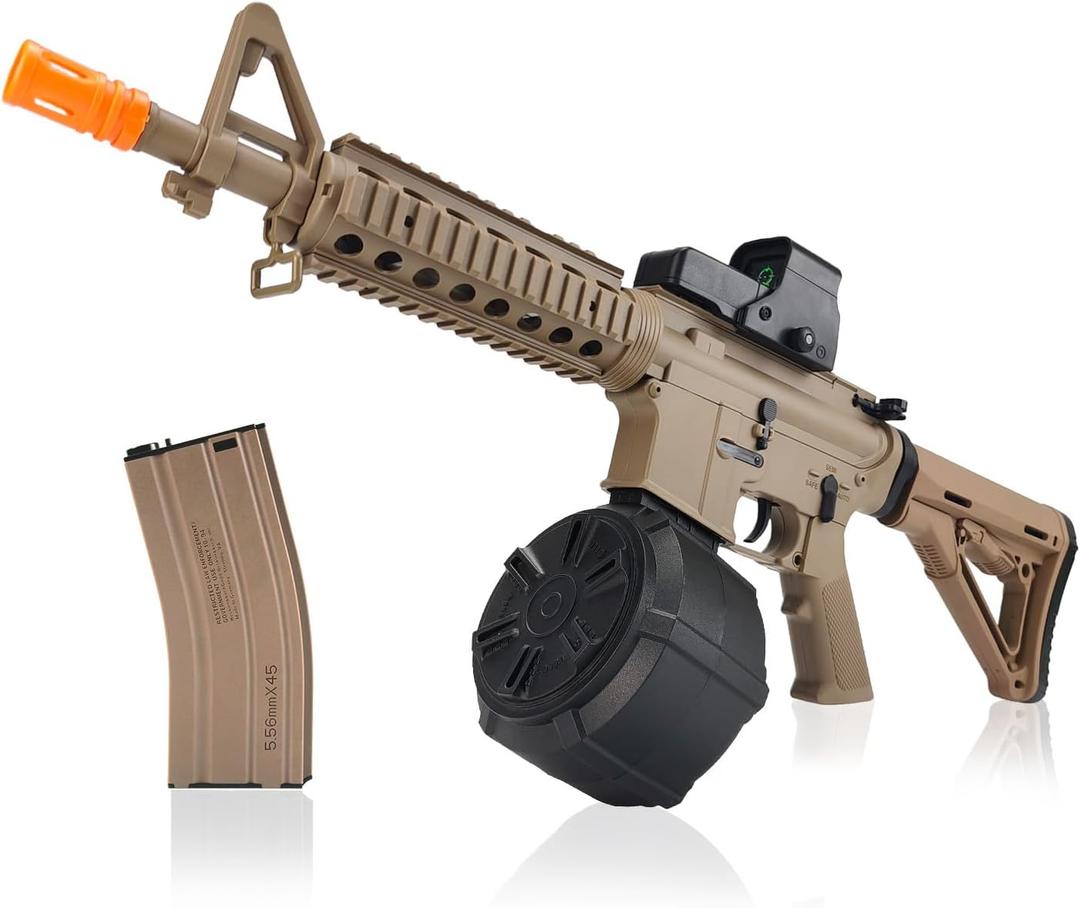 BIU BLASTER Gel Ball Blaster 280+ FPS,100+ Ft Range Full Size Splatter Ball Blaster 1500+ Capacity Drum 7.4v 1200mAh Battery Electric Automatic Splat Blaster for Ages 14+ Years Outdoor Game Toy