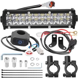 Led Light Bar Motorcycle Headlight Kit Small LED Light Bar for KLX110 YFZ450 CRF110 YZ250F CRF250F TTR110 XR150L for Taotao Apollo Honda ATV 4 Wheeler Dirt Bike Motocross 60W fit 7/8" Handlebars
