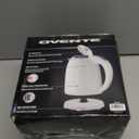 OVENTE 1.7L Double Wall Electric Tea Kettle, 1100W Water Boiler and Heater with Cool-Touch Exterior, Stainless Steel Insulated Interior, Auto Shut-Off, Boil-Dry Protection & Locking Lid, White KD64W