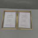 Gold 5x7'' Double Floating Frame For Photo Sizes 3.5 x5'', 4x6'',5x7''Gold Plated Metal double Photo Frames For Counter Shelf Display,Gift Choice for Wedding,Thanksgiving,Home or Office Decor.