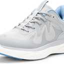 FitVille Extra Wide Shoes for Women, Hands Free Slip On Sneakers Lightweight Wide Walking Shoes Arch Support Comfortable Orthopedic Shoe for Standing All Day - ZephyrLite V4 (Mauve Grey/Sky Blue)