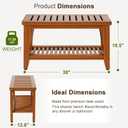30" Premium Solid Teak Shower Bench with Storage Shelf - 450 lbs Capacity, Waterproof & Non-Slip Seat for Bathroom, Poolside, Spa