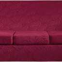 4 Pieces Velvet Sofa Covers for 3 Cushion Couch Thick Plush Fabric Sofa Slipcovers 3 Seat Pet Proof Couch Cover That Stays on Place with Non Slip Foam Strips (Wine Red, Sofa) 42"D x 91"W x 42"H