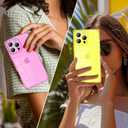 Rectangle Case Compatible for iPhone 15 Pro, Full Camera Protection & Reinforced Corners TPU Cushion Clear Cover, Shockproof Silicone Phone Case for Women Girls (iPhone 15 Pro, Yellow)