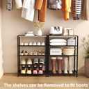 HOMEFORT 5 Tiers Shoe Rack Organizer,23" Shoe Storage Shelf for Closet, Shoe Rack for Entryway, Each Tier Fits 3 Pairs, Shoe Stand with Metal Shelves and MDF Top Board, Washed Gray