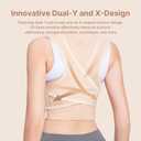 Fit Geno Invisilite Posture Corrector for Women, Adjustable Back Brace for Hunchback Slouching, Upper Back Neck Shoulder Pain Relief, Lightweight Discreet Under Clothes, Large