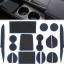 Auovo Cup Holder Insert Linerts for Toyota Prius Accessories 2016-2022 Custom Fit Anti dust Mats Door Pocket Liners Cup Holder Console Mats Pads (18pcs/Set, Blue)