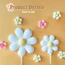 42Pcs Boho Daisy Flower Cake Topper Mini Balls Cake Decorations Retro Groovy Cake Toppers for Women Girls Kids Birthday Baby Shower Wedding Daisy Flower Hippie Themed Party Supplies