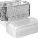 70 Pack Aluminum Pans with Clear Lids, Disposable Takeout Loaf Pan Foil Food Containers with Strong Seal for Freshness and Spill Resistance, 7.8 x 4.53 x 2.17 Inch