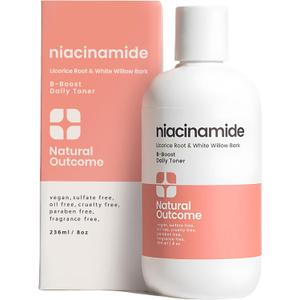 Natural Outcome Niacinamide Toner for Face | Radiance Boosting Toner - with Salicylic Acid & Aloe Vera | Advance Toning Solution Rejuvenates Skin & Minimizes Pore Appearance | Fragrance Free | 8 oz