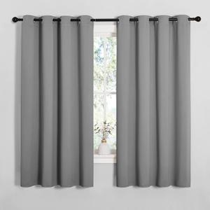 NICETOWN Silver Grey Blackout Curtain Panels for Bedroom, Thermal Insulated Grommet Top Blackout Draperies and Drapes for Basement (2 Panels, W55 x L68-inch)