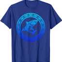Shark Vintage Retro Throwback Vacation T-Shirt, Royal Blue, Medium