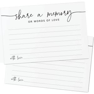 GardenCity Share a Memory Card - 50 Pack, Share a Memory Cards for Celebration of Life, Funeral, Memorial, Birthday, Graduation, Bridal Shower, 4 x 6", Minimalist