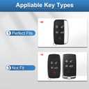 Key Fob Cover for Land Rover with Key Chain, Upper Leather + Soft TPU Key Cover Case Shell for Land Rover LR4 Range Rover Sport Evoque Jaguar XF XJ XJL F-pace (Black)