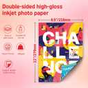 300gsm Double Sided Glossy Thick Heavyweight Photo Paper 80LB 100 Sheets 8.5x11 Inches for Inkjet Printer and Dye Ink