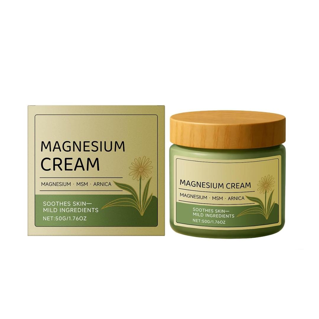 Magnesium Cream with MSM & Arnica, Fast-Absorbing & Non-Greasy Hydrating Lotion, Mild Ingredients, for Skin Soothing, Daily Body Care Cream, 50g/1.76oz