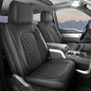 Umbrauto Seat Covers for Ford F150| Waterproof Faux Leather Pickup Truck Seatcovers for 2015-2024 Ford F150 SuperCrew/ 2017-2024 F250 F350 F450 Super Duty Crew Cab XL XLT Lariat King Ranch Platinum (Front Pair, Black)