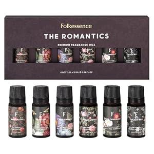 Folkulture Floral Essential Oils for Diffusers | Essential Oils Set of 6 Fragrance Oil | Diffuser Oils Scents for Home | Oil Diffusers Essentials Oils Fragrances | Orange, Coconut | Gifts for Her