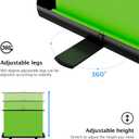 EMART Upgrade Green Screen, 58x74in Collapsible Chroma Key Panel for Background Removal, Portable & Retractable Wrinkle-Resistant Backdrop with Stand for Streaming, Photographic Studio, TikTok