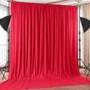 10x12 FT Red Backdrop Curtain for Parties Wrinkle Free Photo Backdrop Curtains Polyester Wedding Back Drop Cloth Background for Christmas Birthday Photography Portraits Pet Photoshoot Prom Decoration, 5' x 12', 2 panels