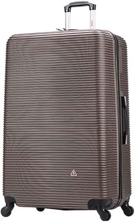 InUSA ROYAL Hardside Spinner Luggage with Ergonomic Handles | Spacious Travel Suitcase with Four Spinner Wheels and Studs | 32 Inch Extra Large Spinner Luggage | Brown
